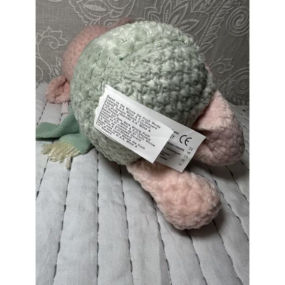 Classic Piglet Plush Disney Store Chenille Sage Green Scarf Textured 13” Vintage - Picture 5 of 5